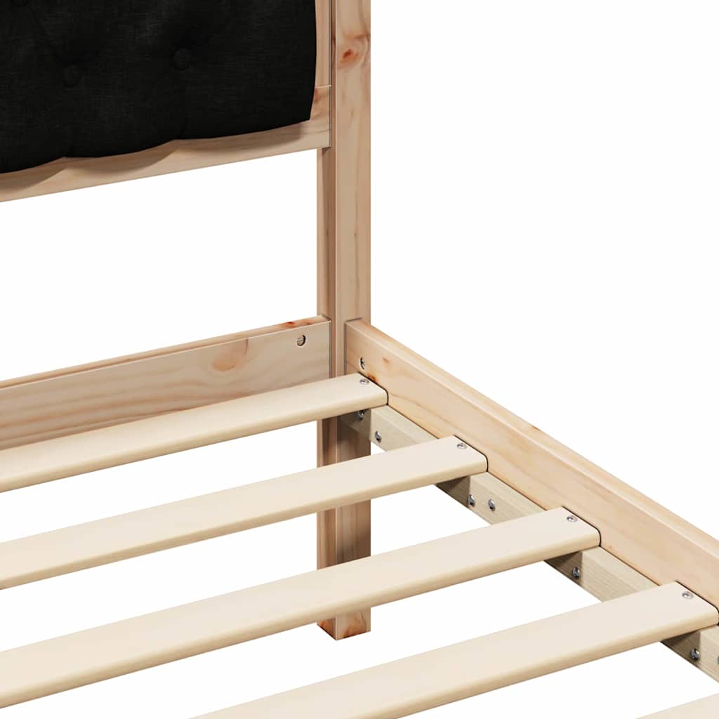 Bed Frame with Headboard Black 140 x 200 cm Fabric